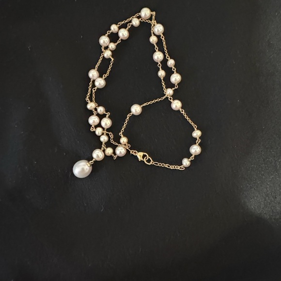 Gold Chain Bracelet with Pink Cultured Freshwater Pearls - Picture 3 of 6